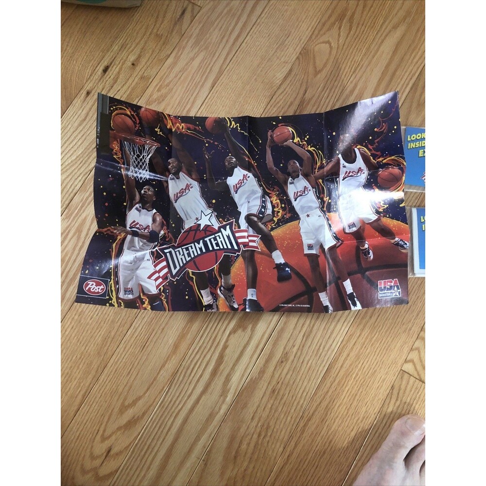 Dream Team USA Olympics 1996 Poster Rare Post Cereal Brand New Open Package